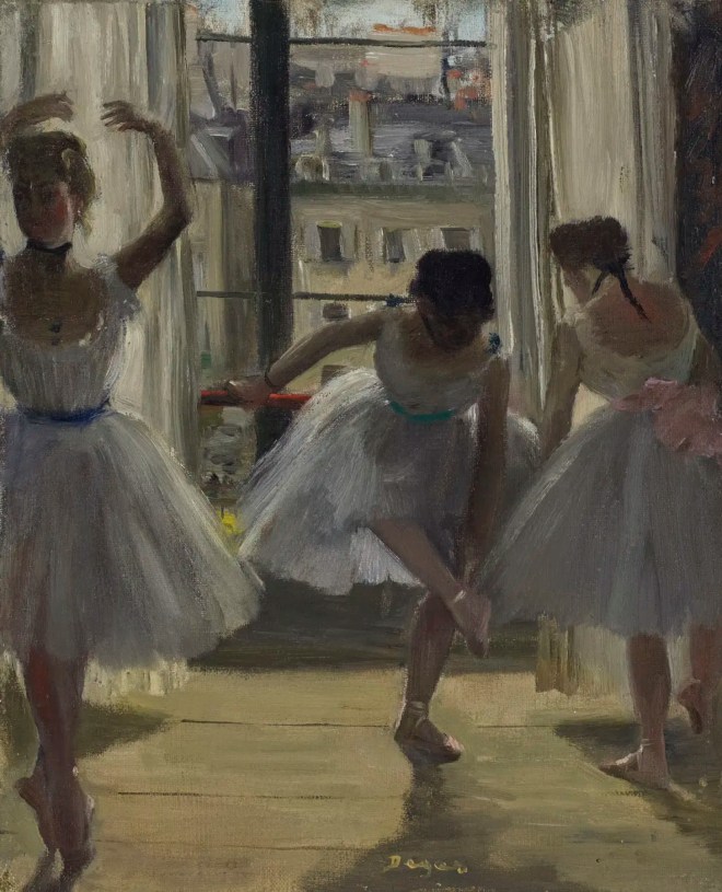 Degas - Three dancers in the rehearsal hall - 1873