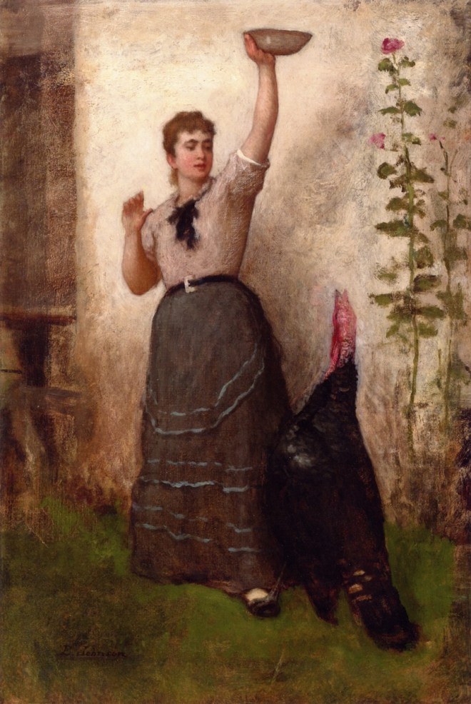Eastman Johnson - Feeding the Turkey -1880
