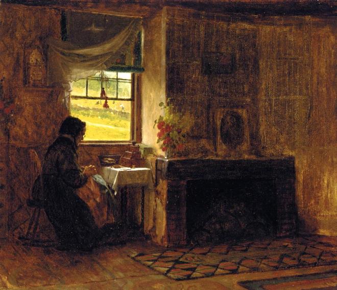 Eastman Johnson - Interior of a Farm House in Maine -1865