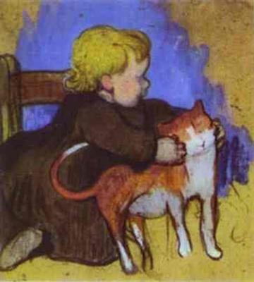 Paul Gauguin - Mimi and her Cat -1890