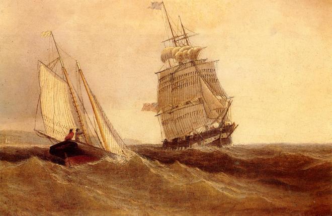 William Bradford - Passing Ships -1850