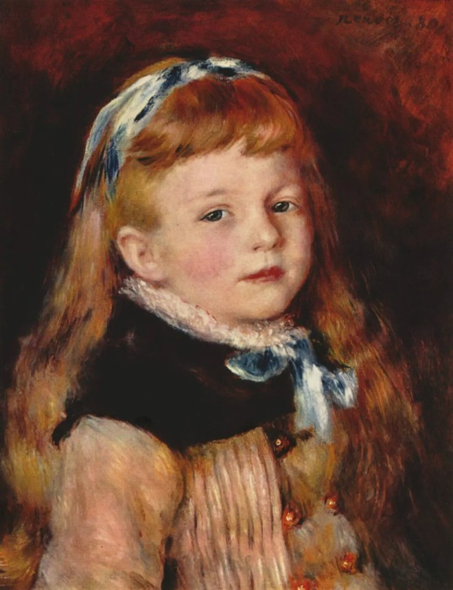 Young lady Grimpel with a blue ribbon in her hair - 1880